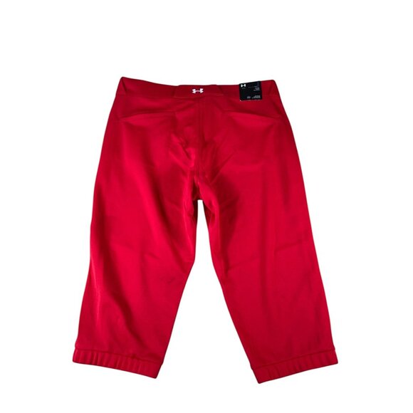 NEW Under Armour Softball Pants Cropped Red Women's Sz XL Stretch High Waist - Picture 7 of 10